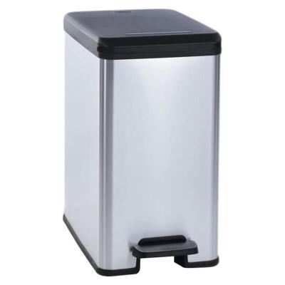 CURVER Poubelle &agrave; p&eacute;dale mince Deco 25 l Argent&eacute;  n/a
