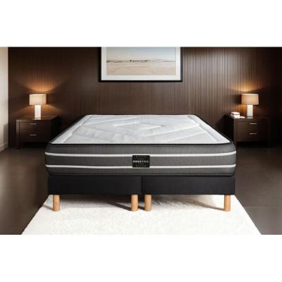 PRESTIGE LITERIE Ensemble Exclusive 200 x 200 cm double sommier noir