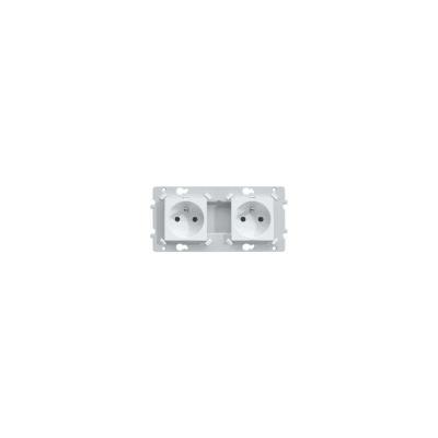 HAGER Essensya prise de courant de courant double 2pt -  - blanc