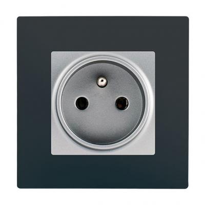 SIEMENS  - Prise 2P+T Silver Delta Viva + Plaque Anthracite