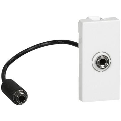 LEGRAND Prise audio jack 3.5mm femelle pr&eacute;connect bl  mosaic - Blanc