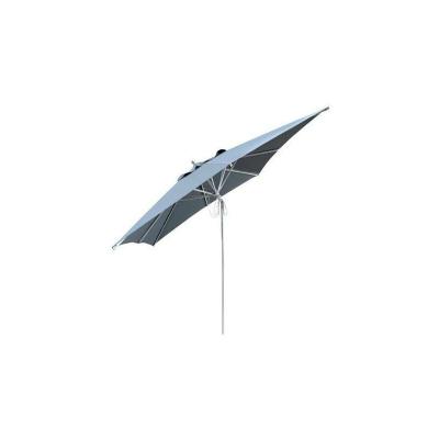 PROLOISIRS  Parasol en aluminium mat central &agrave; 8 baleines - 3 x 3 m - inox/grey 