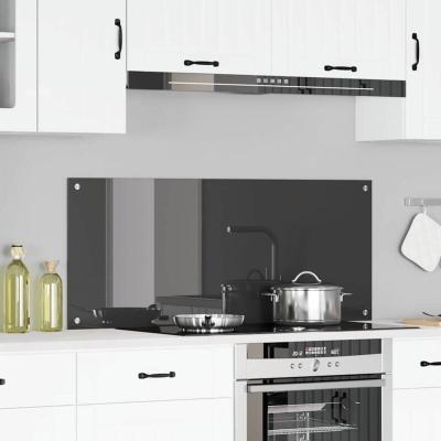 VIDAXL Protection de cuisine Gris fonc&eacute; 120 x 50 x 0.6 cm verre tremp&eacute; 
