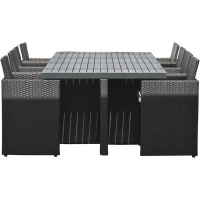 DCB Salon de jardin PVC-8-ALU-N - Table + 8 fauteuils  Garden