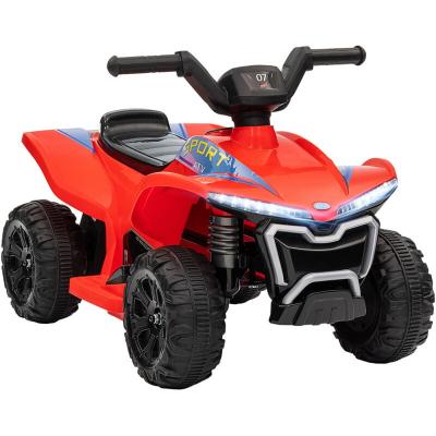 AIYAPLAY Quad &eacute;lectrique enfant 6V max. 2,5Km/h phare effet sonore marche AV-AR rouge 