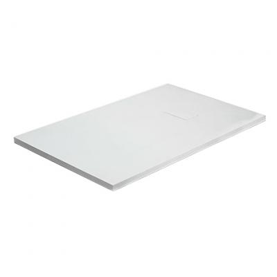 STANO. Receveur de douche 80 x 160 cm extra plat PIATTO en SoliCast&reg; surface ardois&eacute;e blanc