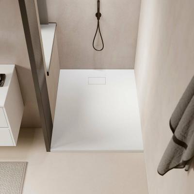 STANO. Receveur de douche 90 x 120 cm extra plat PIATTO en SoliCast&reg; surface ardois&eacute;e blanc