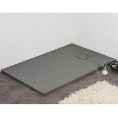 STANO. Receveur de douche 90 x 130 cm extra plat PIATTO en SoliCast&reg; surface ardois&eacute;e gris