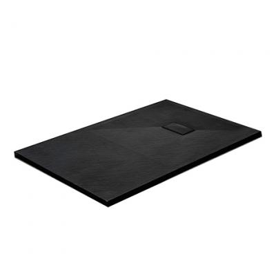 STANO. Receveur de douche 90 x 140 cm extra plat PIATTO en SoliCast&reg; surface ardois&eacute;e noir