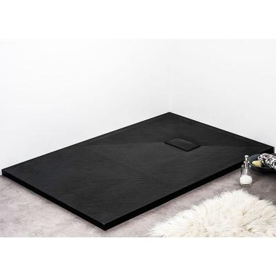 STANO. Receveur de douche 90 x 170 cm extra plat PIATTO en SoliCast&reg; surface ardois&eacute;e noir