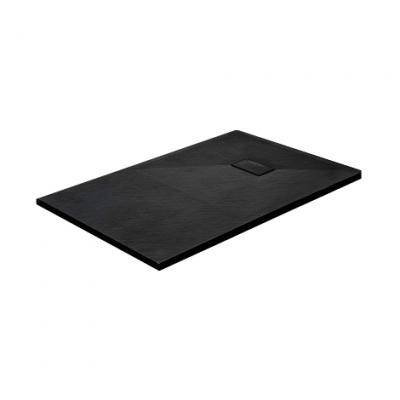 STANO Receveur de douche 90 x 180 cm extra plat PIATTO en SoliCast&reg; surface ardois&eacute;e noir