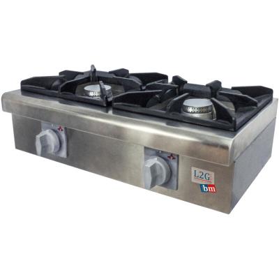 L2G R&eacute;chaud gaz &agrave; poser 2 feux -  - - acier inoxydable635 360x227mm