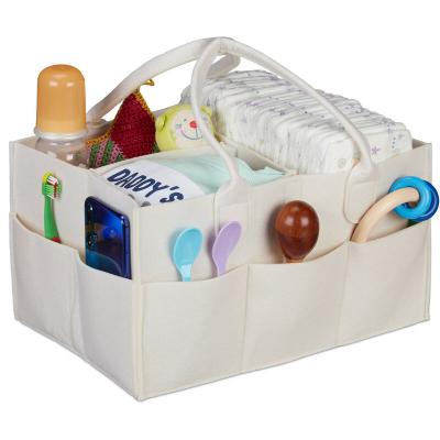 RELAXDAYS Rangement couches, 11 compartiments, panier langer portable, organiseur chambre b&eacute;b&eacute;, corbeille, beige - 