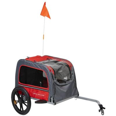 ANIMAL BOULEVARD  Remorque &agrave; v&eacute;lo animaux de compagnie M Rouge et gris
