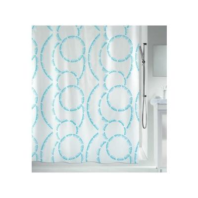 SPIRELLA  Rideau de douche Polyester CLAIRE 180x200cm Bleu & Blanc