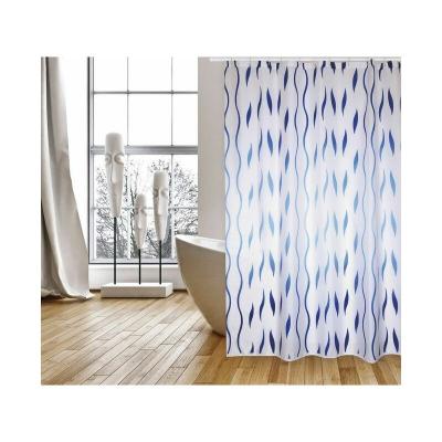MSV Rideau de douche SEVENTIES Polyester 180X200cm Bleu & Blanc