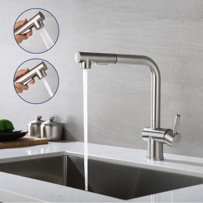 LONHEO Robinet Cuisine avec Douchette Mitigeur Douchette d'&eacute;vier Extractible &agrave; Deux Jets Mitigeur Evier Bec Haut Pivotant &agrave; 360&deg; en Acier Inox avec