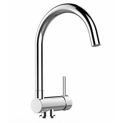 VIZIO Robinet de cuisine chrom&eacute; rabattable sous fen&ecirc;tre 60mm bec pivotant 360&deg; VZSU010100