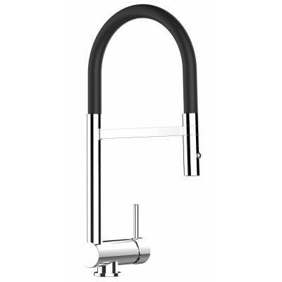 VIZIO Robinet de cuisine chrom&eacute; rabattable sous fen&ecirc;tre 60mm, douche 2 jets d&eacute;tachable VZSU011002