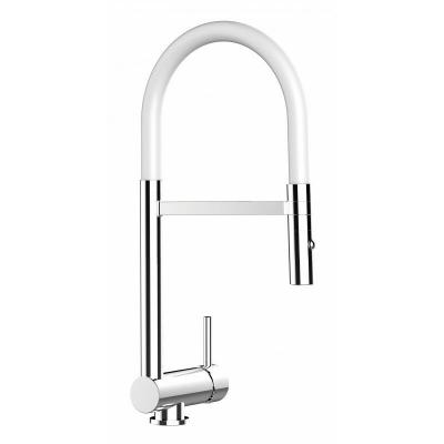 VIZIO Robinet de cuisine chrom&eacute; rabattable sous fen&ecirc;tre 60mm, douche 2 jets d&eacute;tachable VZSU011001