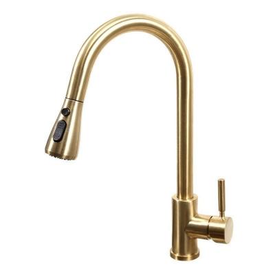 KROOS&REG; Kroos &reg; - Robinet mitigeur de cuisine & douchette extractible - Dor&eacute; bross&eacute;