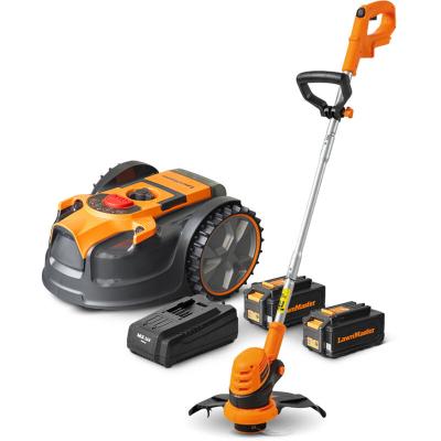 LAWNMASTER Robot tondeuse autonome + coupe-bordure et batterie suppl&eacute;mentaire OFFERTS
