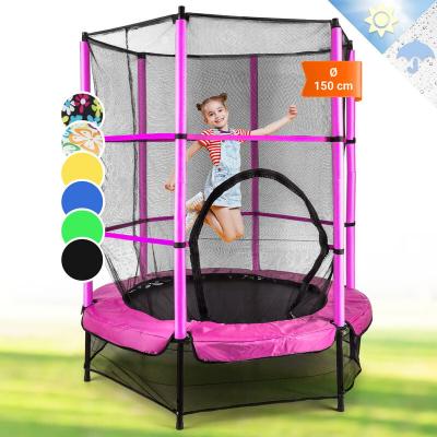 KLARFIT Rocketkid Trampoline 140cm Filet de s&eacute;curit&eacute; rose
