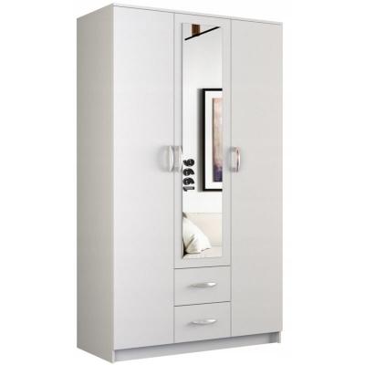 ROMA - Petite Armoire chambre bureau - Penderie multifonctions - blanc
