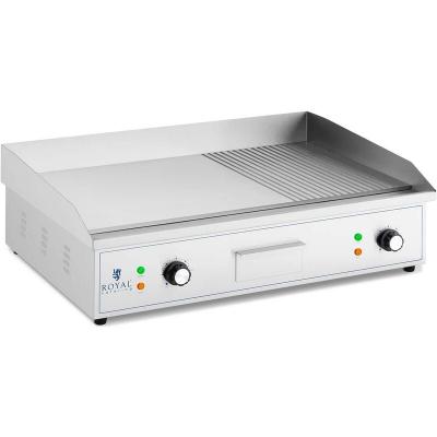 ROYAL CATERING Plancha &Eacute;lectrique Professionnelle Grill Plaque De Cuisson Lisse 72x42cm 3000W