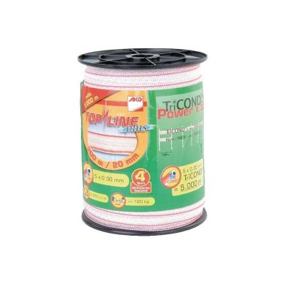 AKO Ruban pour cl&ocirc;ture &eacute;quitation TOP LINE PLUS blanc - largeur 20 mm X 200 m