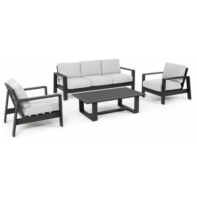 BIZZOTTO Salon de jardin 5 places baltic anthracite - anthracite, gris clair