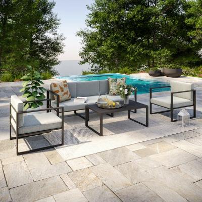 AVRIL PARIS IMS Garden Salon de Jardin Design Aluminium 5 Places Gris - Honfleur