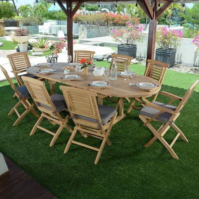 TECK ATTITUDE Salon de jardin 6 chaises + 2 fauteuils en teck massif