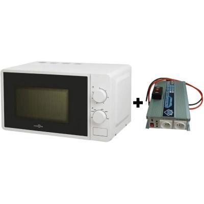 GENERIQUE Pack Convertisseur de Tension 12/220V 1200W avec T&eacute;l&eacute;commande - Micro-onde Hign One 220V 20L 700W 