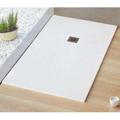 SANYCCES Receveur de douche 100 x 140 cm extra plat LOGIC surface ardois&eacute;e rectangulaire blanc
