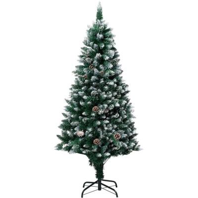 Vidaxl sapin de no&euml;l avec pommes de pin et neige blanche 180 cm 321016