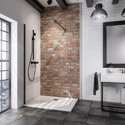 SCHULTE  paroi de douche &agrave; litalienne 120x190 cm  verre 6 mm transparent style industriel noir mat