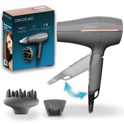 CECOTEC  S&egrave;che-cheveux de Voyage IoniCare Power&Go Heaven Grey. 2000W 2 Temp&eacute;ratures 2 Vitesses