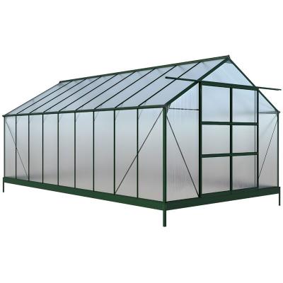 VENTE UNIQUE Serre de Jardin en polycarbonate de 16,8 m&sup2; IXORA avec embase