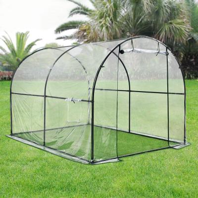 [EN.CASA] Serre de jardin tunnel Gr&uuml;nwald en acier et PVC 200 x 300 x 190 cm