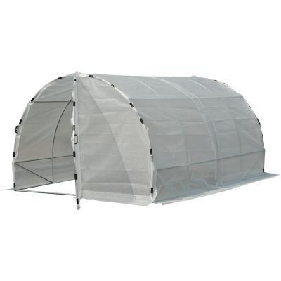 OUTSUNNY Serre de jardin  M&eacute;tal 400x300x200cm Blanc