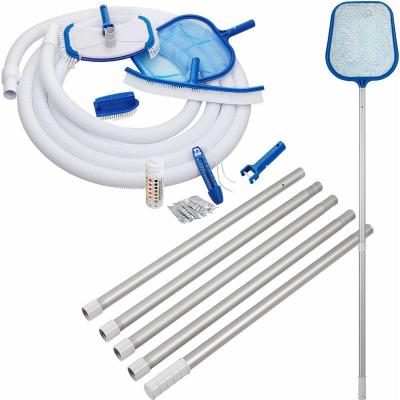 DEUBA Set de nettoyage pour piscine 8 pcs brosse epuisette manche