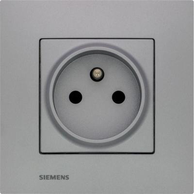 SIEMENS Prise 2P+T delta viva  silver - dispo 48H SIE013239