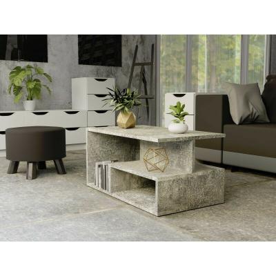 SIENNE - Table basse - Style industriel - Imitation b&eacute;ton Gris