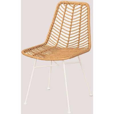 SKLUM Chaise de Jardin en Rotin Synth&eacute;tique Gouda Naturel NATUREL Blanc