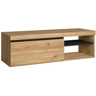 SKRAUT HOME  Meuble TV NATURALE Ch&ecirc;ne/Noir 120x40x41cm