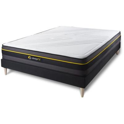 SLEEPFIT Ensemble matelas sommier Active 140 x 190 cm - Couleur : Noir - Noir