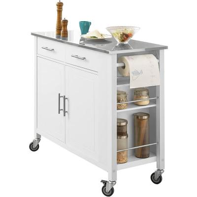 FKW108-W Desserte Roulante Chariot de Cuisine Meuble de Rangement &agrave; roulettes Buffet