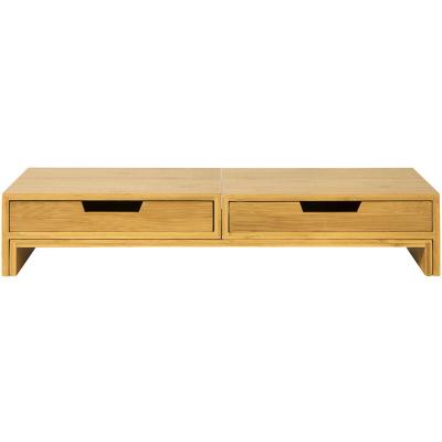 SOBUY Support de moniteur en bambou effet ch&ecirc;ne