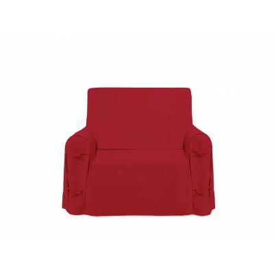 Soleil d'ocre Housse de Fauteuil en Coton Panama Rouge, 90 x 270 cm